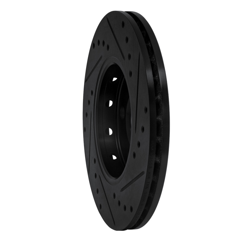 Volkswagen VENTO Brake Rotor (1) - Front Left - R1 Concepts - Drilled & Slotted - Black - `03-`18